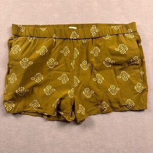Madewell Olive Green Viscose Lightweight Shorts Extra Large
